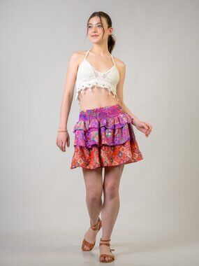 Rhea Layered Pattern Bobbin Skirt (Assorted)